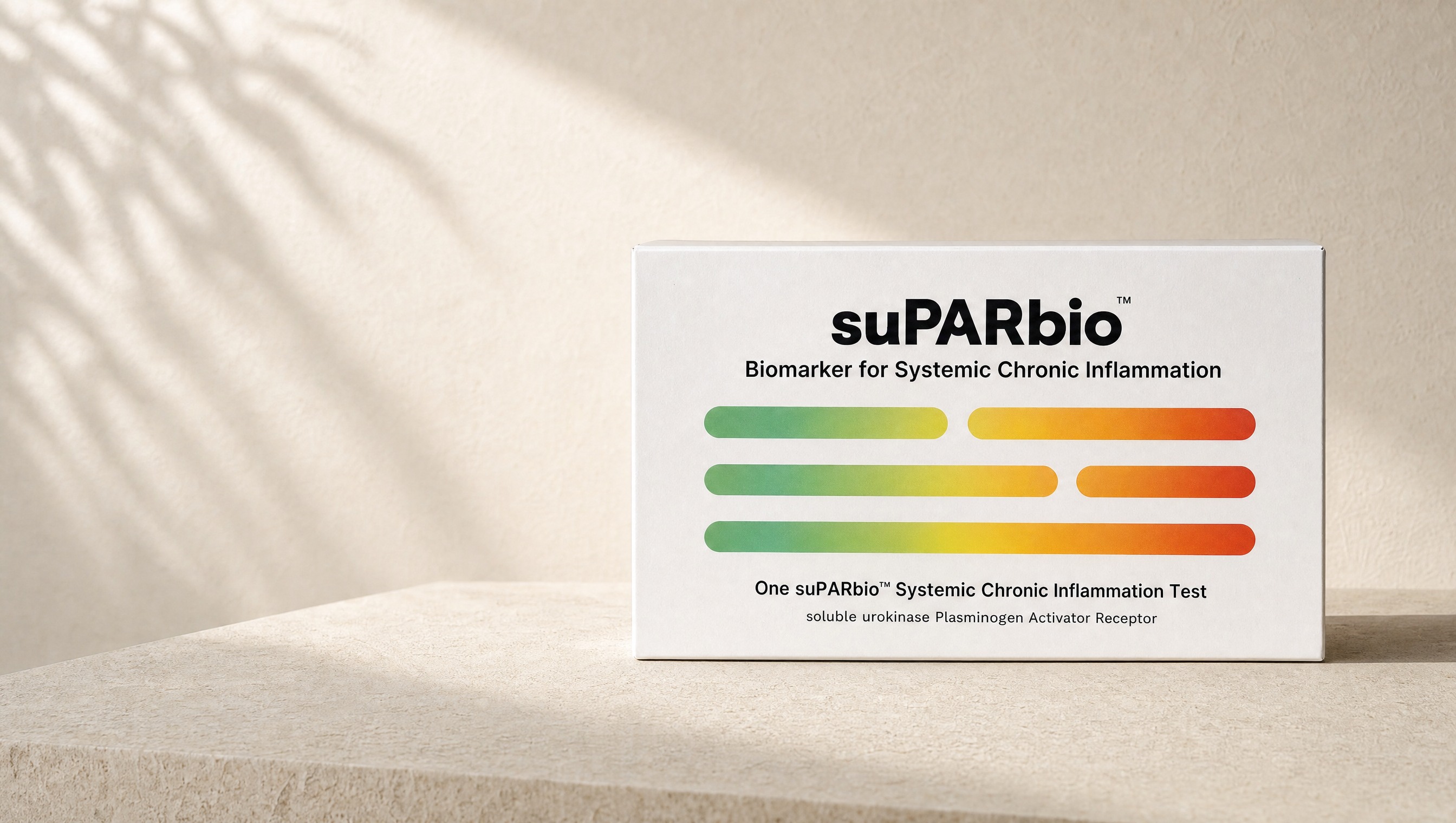The suPARbio kit on a warm stone surface in soft editorial daylight.